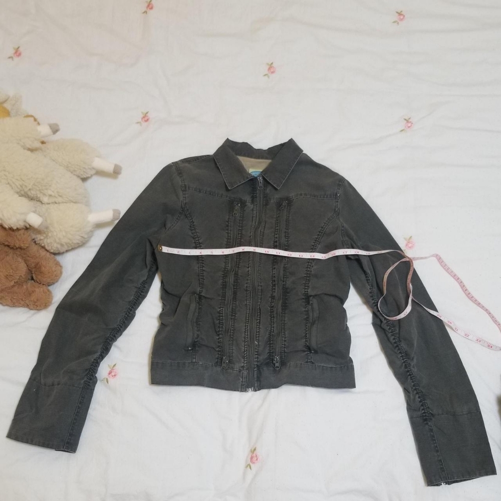 Overdrive zip up denim biker jacket